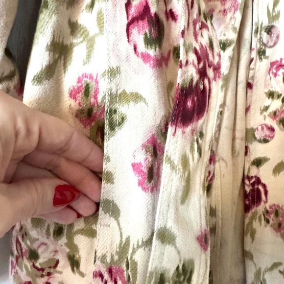 Madison Studio Floral Belted Trench in Cream and Pink Size 8 - Picture 8 of 9